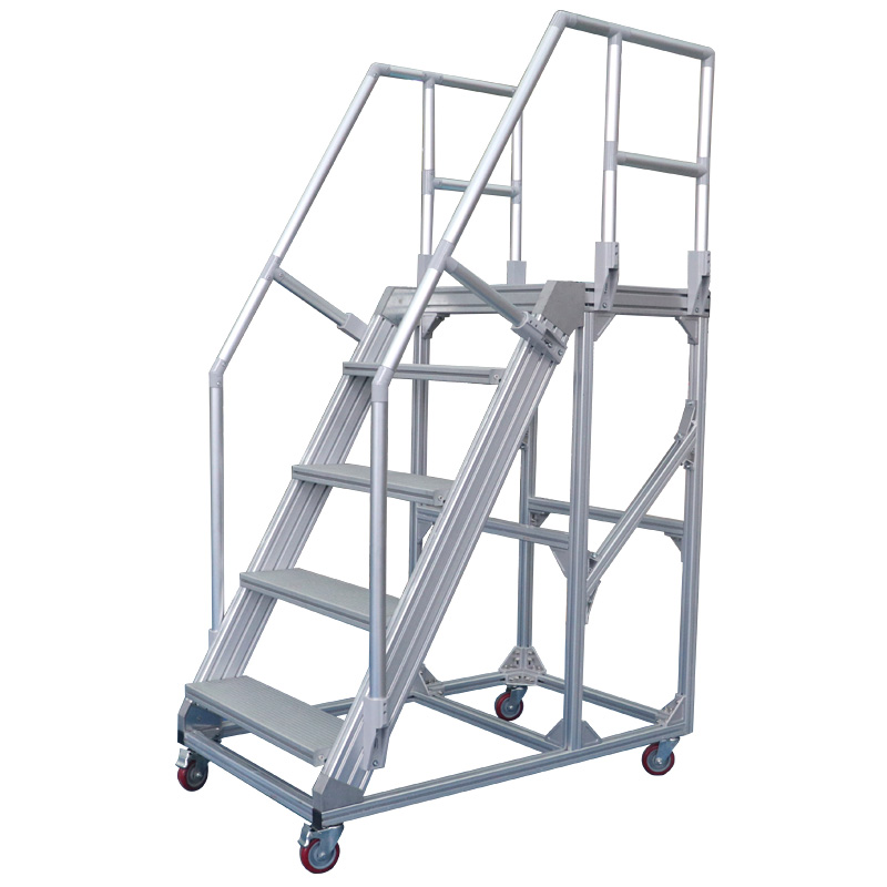 Perfil de aleación de aluminio personalizado Mantenimiento y reparación de aeronaves Escalada Escalera industrial Escaleras Plataforma de trabajo Sistema de escalones